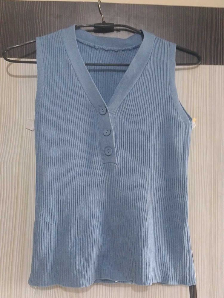 Stylish Blue vest top(32 to 38 inches can wear)