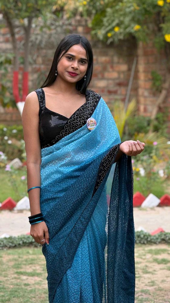 Stunning Blue Ombre Saree
