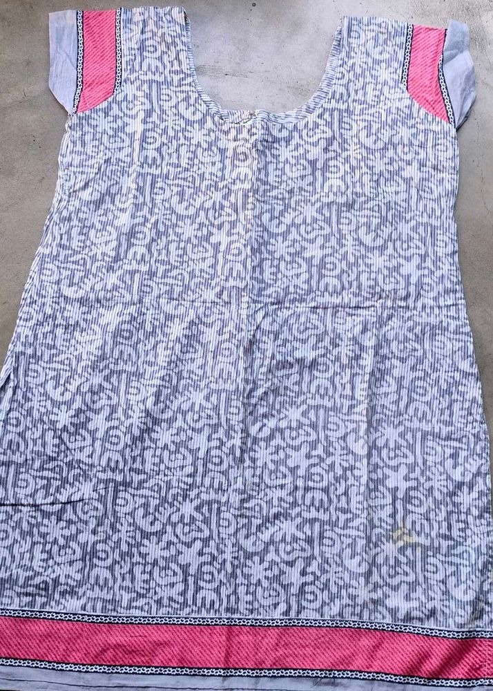 Printed Grey Kurta