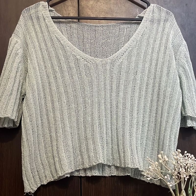 sky blue Cardigan pullover top