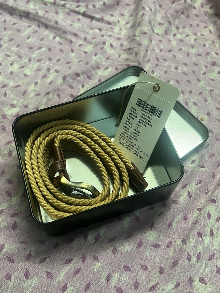 Braided Rope Belt with metal tin