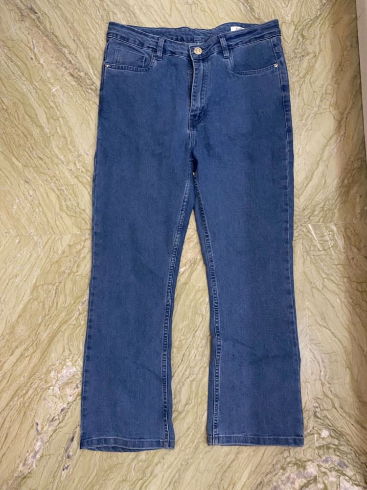 Classic Blue Denim Flare Jeans