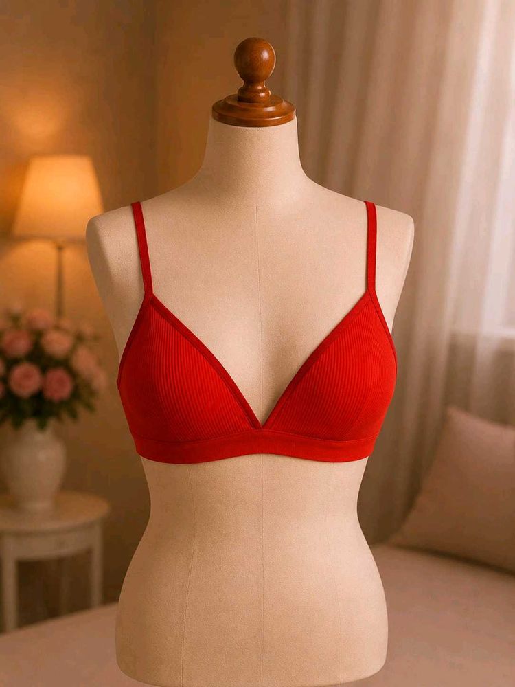 🇳🇿💫🎀Red Ribbed Bralette