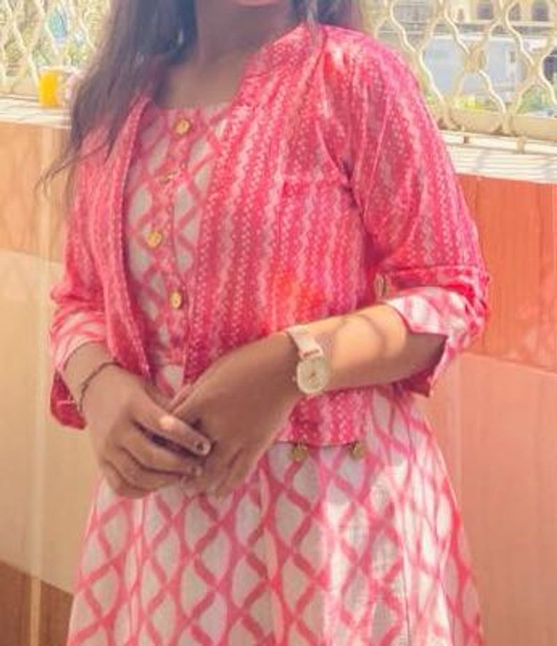 Pink Printed Kurta Set