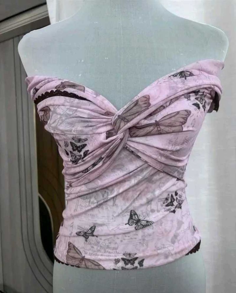 Butterfly Print Tube Top
