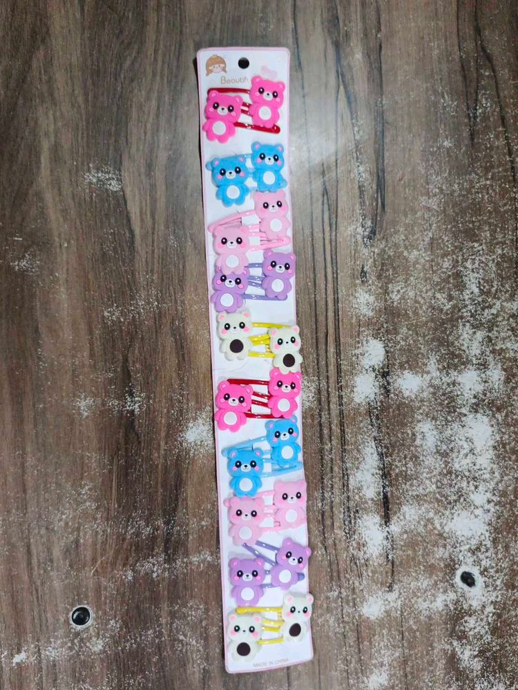 Cute Teddy Bear Hair Clips Set