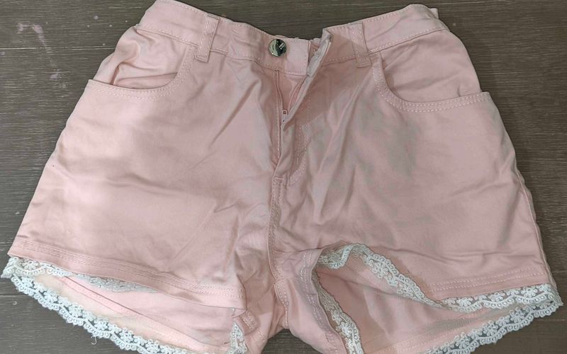 Blush Pink Aesthetic Lace Shorts 🩳🩷