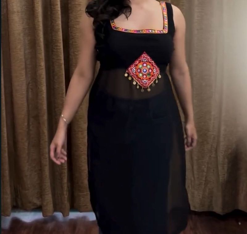 Stylish Black Kurta with Embellishment