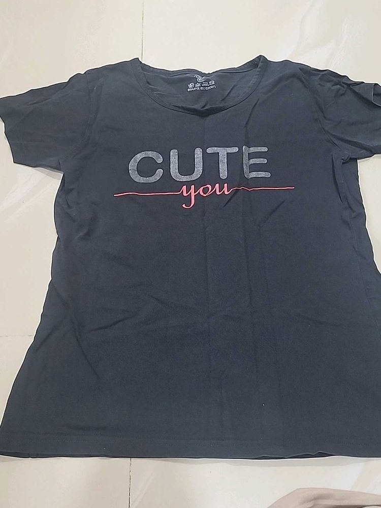Black 'Cute You' Graphic Tee