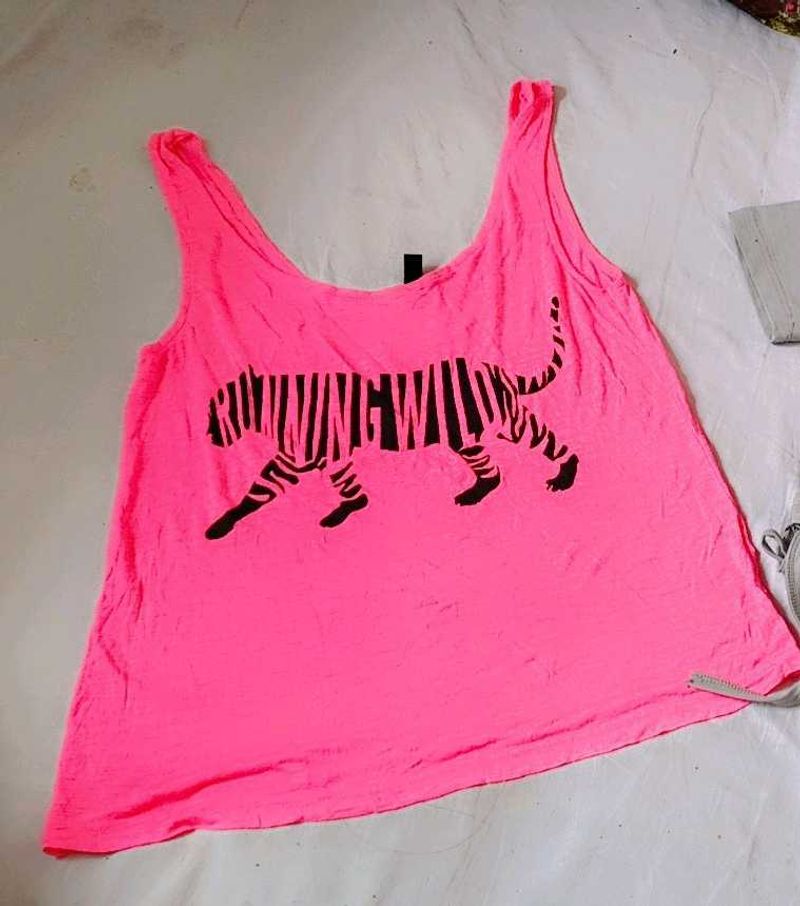Pink Graphic Tank Top