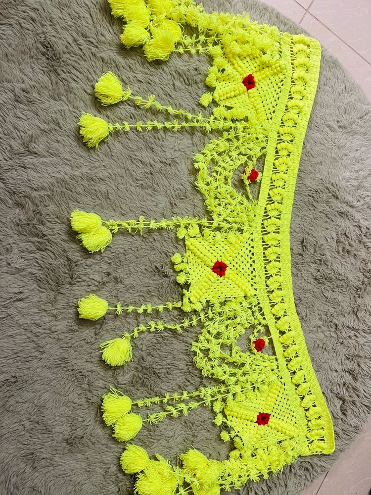 Brand new Vibrant Yellow Crochet Door Toran