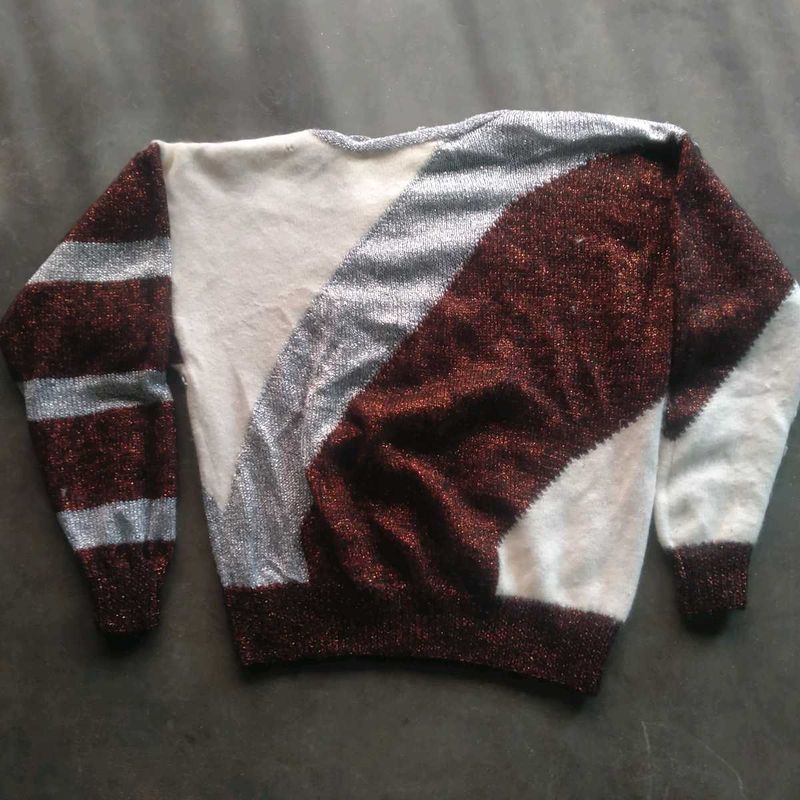 Stylish Color Block Knit Sweater