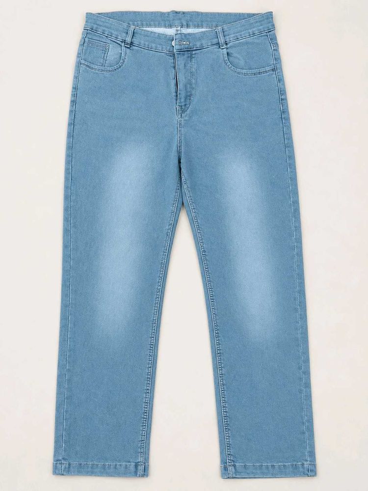 Light Wash Straight Leg Jeans