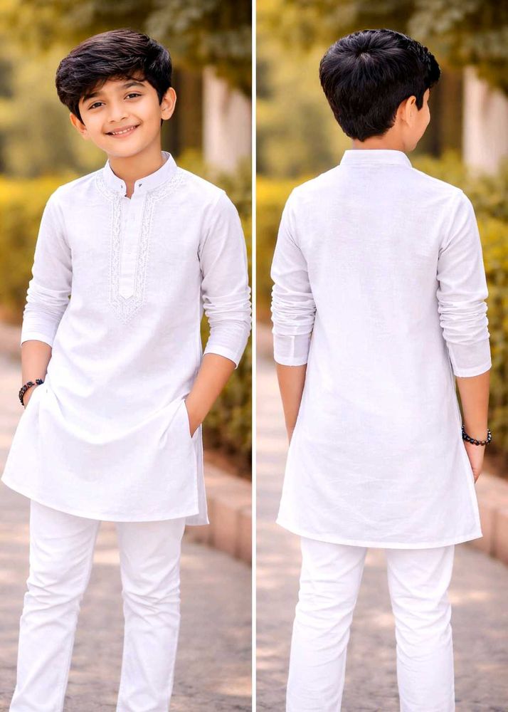 White chickenKari Cotton Kurta pajama