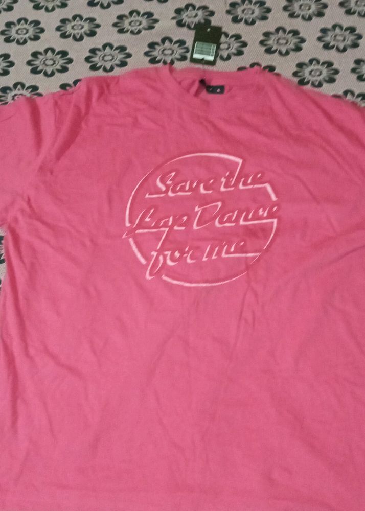 Men T-shirt Pink