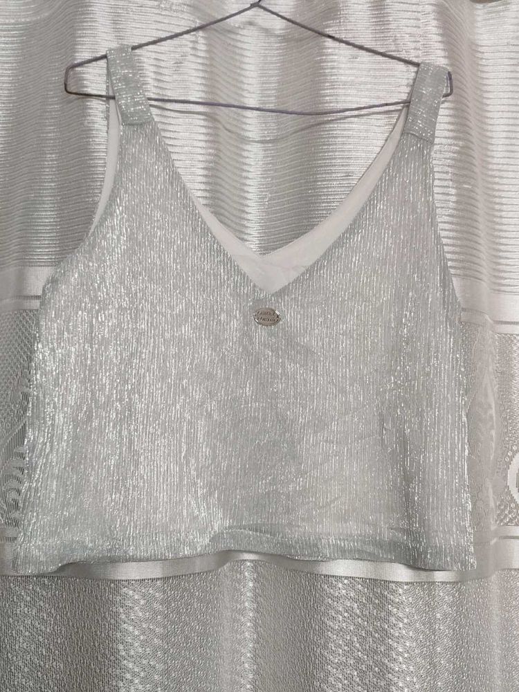 Sparkly Silver Tank Top