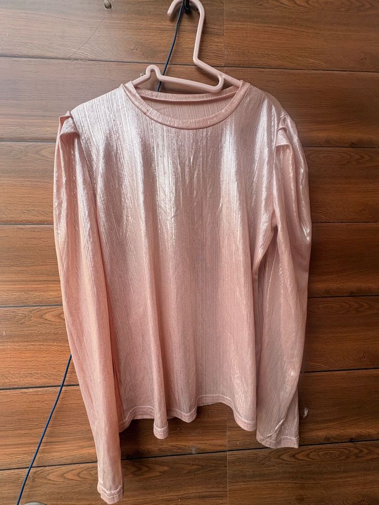 Sparkly Pink Long Sleeve Top