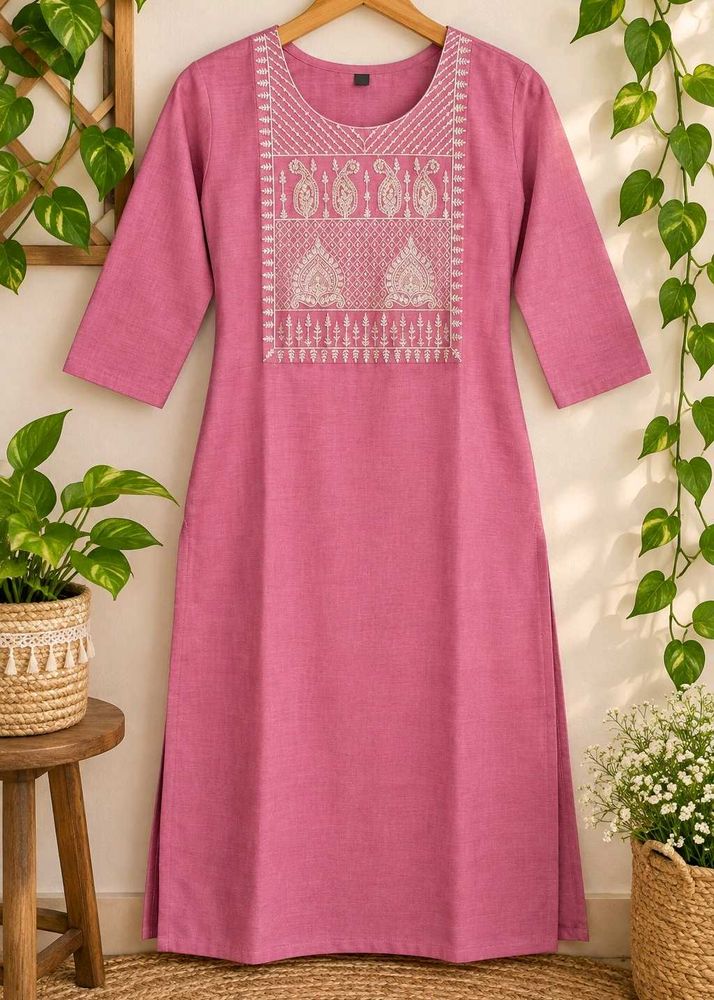 Pink Embroidered Kurta
