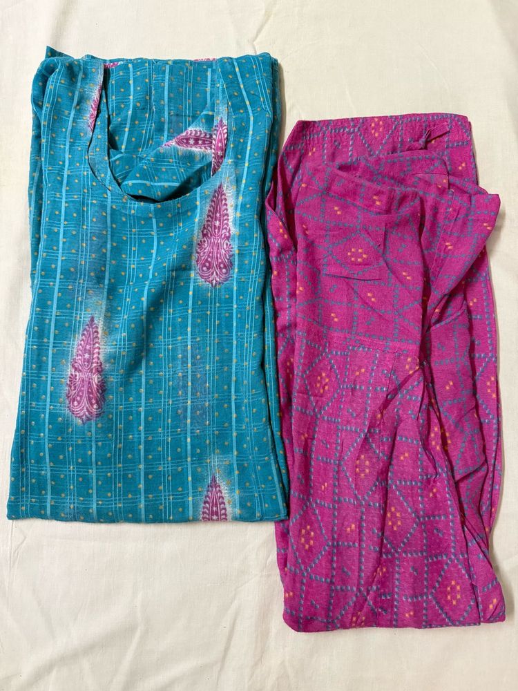 Beautiful Teal &amp; Pink Kurta Set