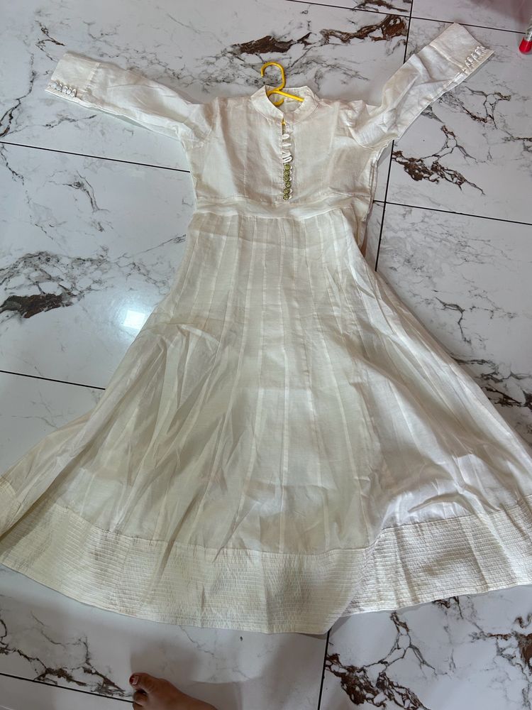 White Gown With Heavy Embroidery Dupatta