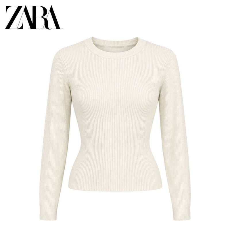 ZARA Ribbed Knit Long Sleeve Top