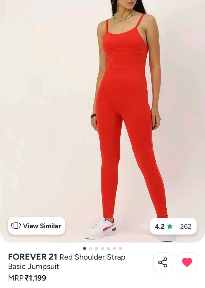 Forever 21 Red Basic Jumpsuit