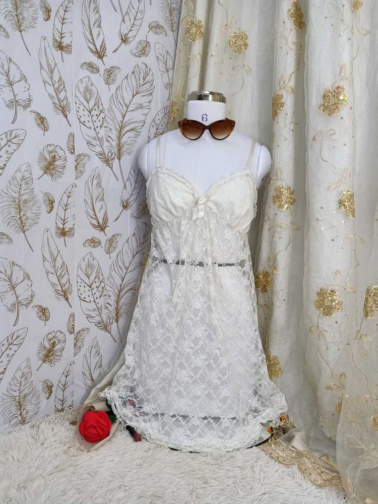 Delicate White Lace Nightgown