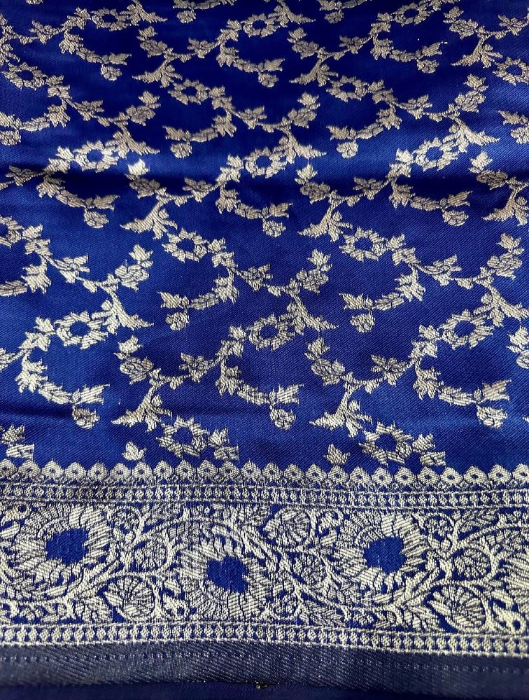 Last Piece Left-silver Zari Blue Saree