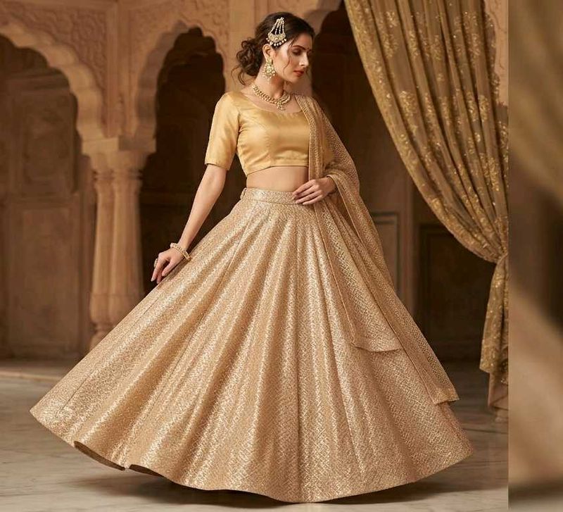 Golden Sequined Lehenga
