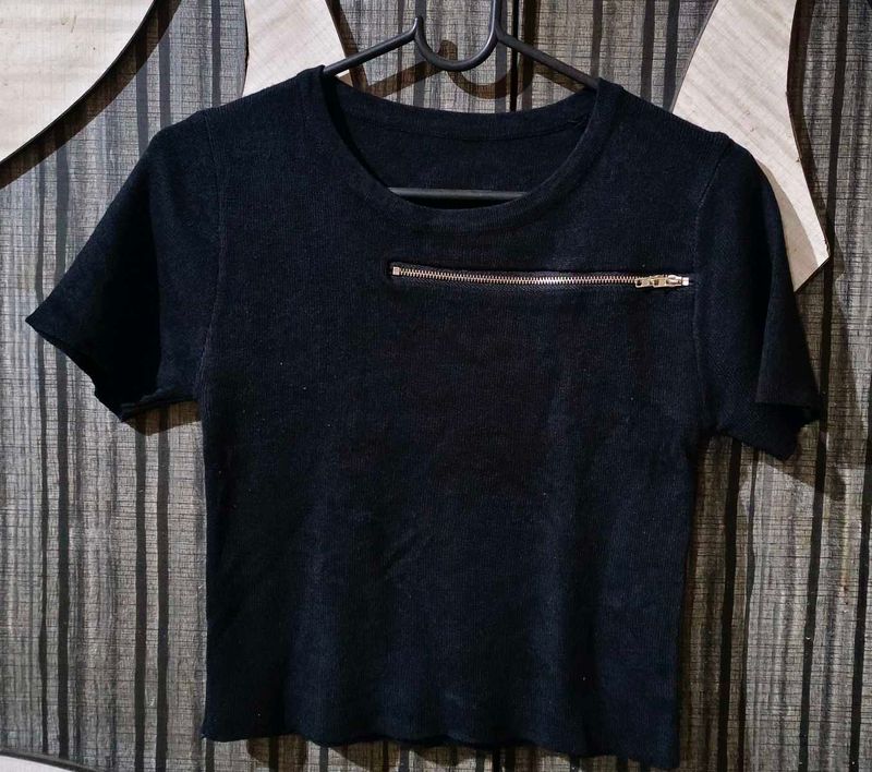 “Pinterest Style Black Crop Tshirt"