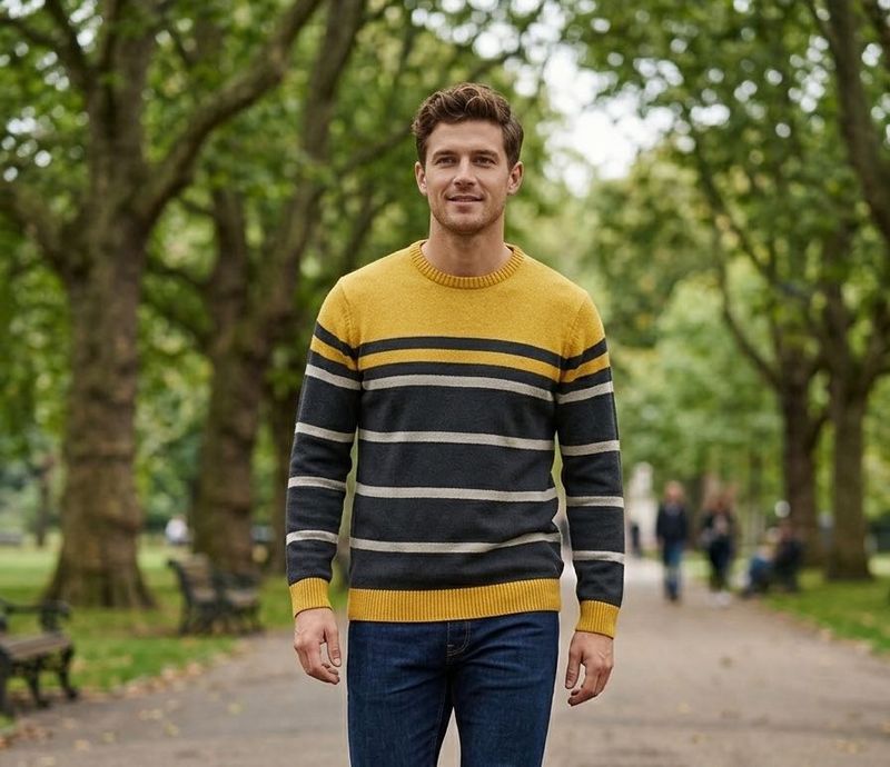 Men's Striped Knit Sweater