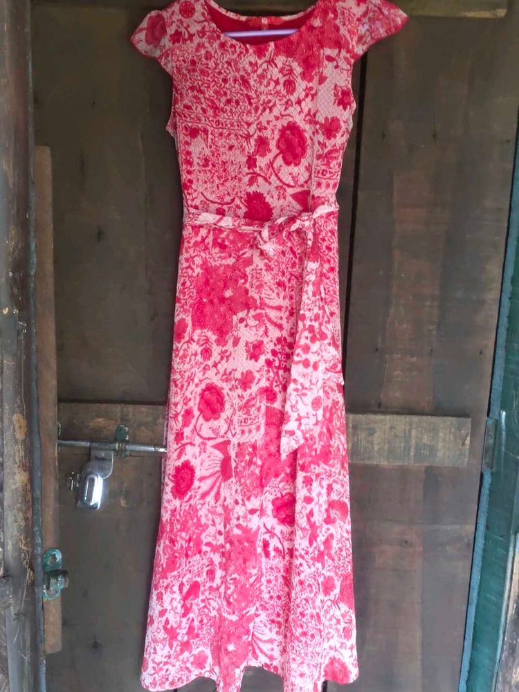 red and white dress