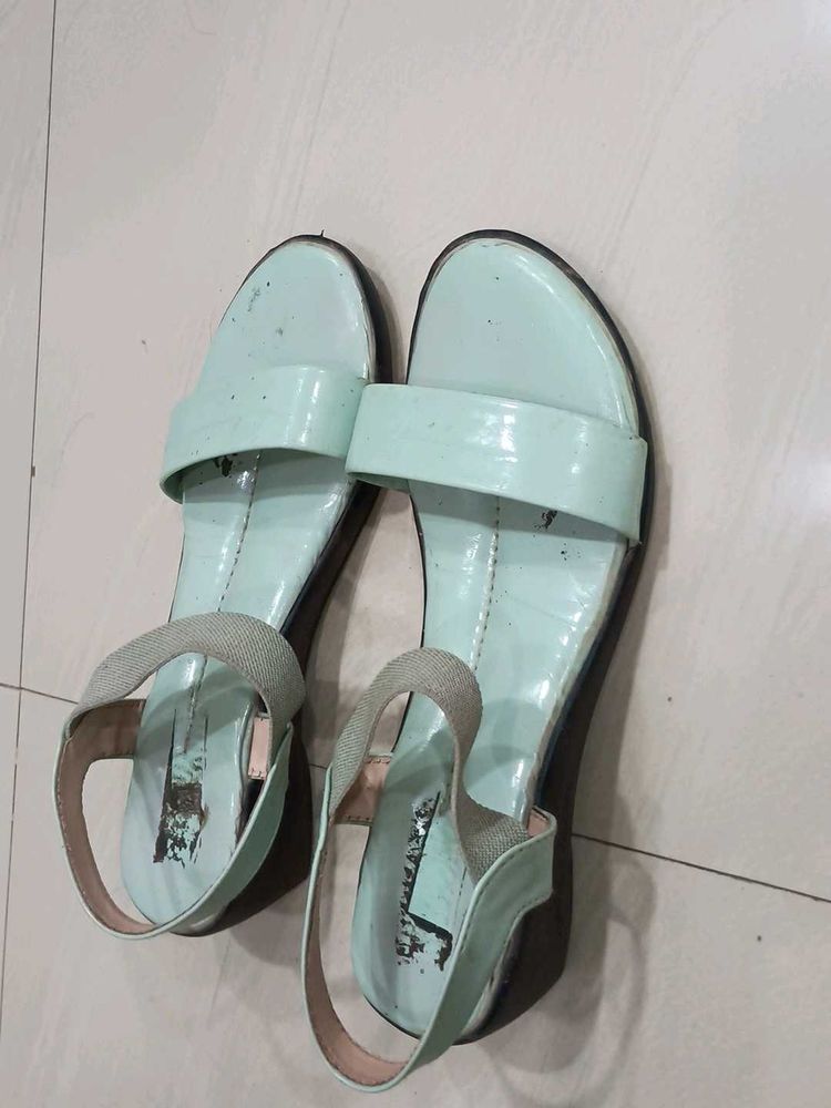 Stylish Light Blue Flats Sandals