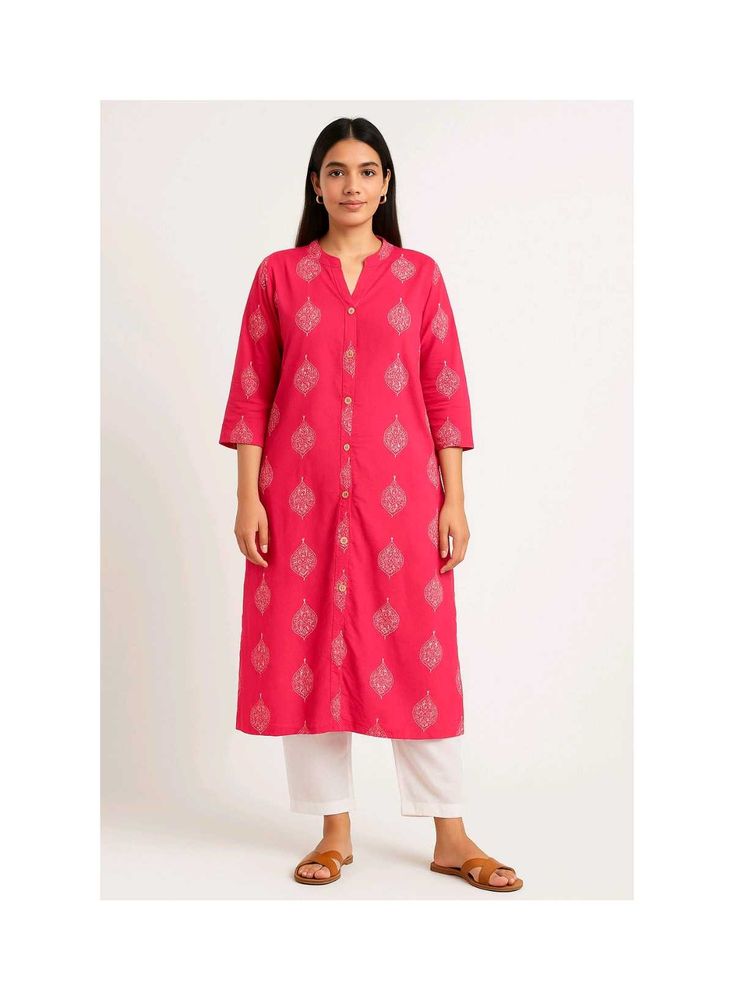 ‼️Price Drop‼️Pink Printed Kurta