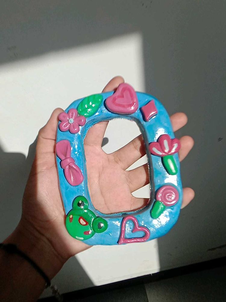 Handmade Blue Photo Frame show off