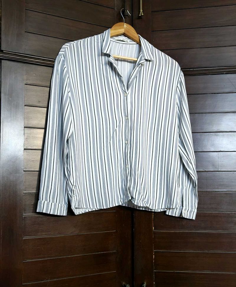 Classic Striped oversized Button-Up Shirt