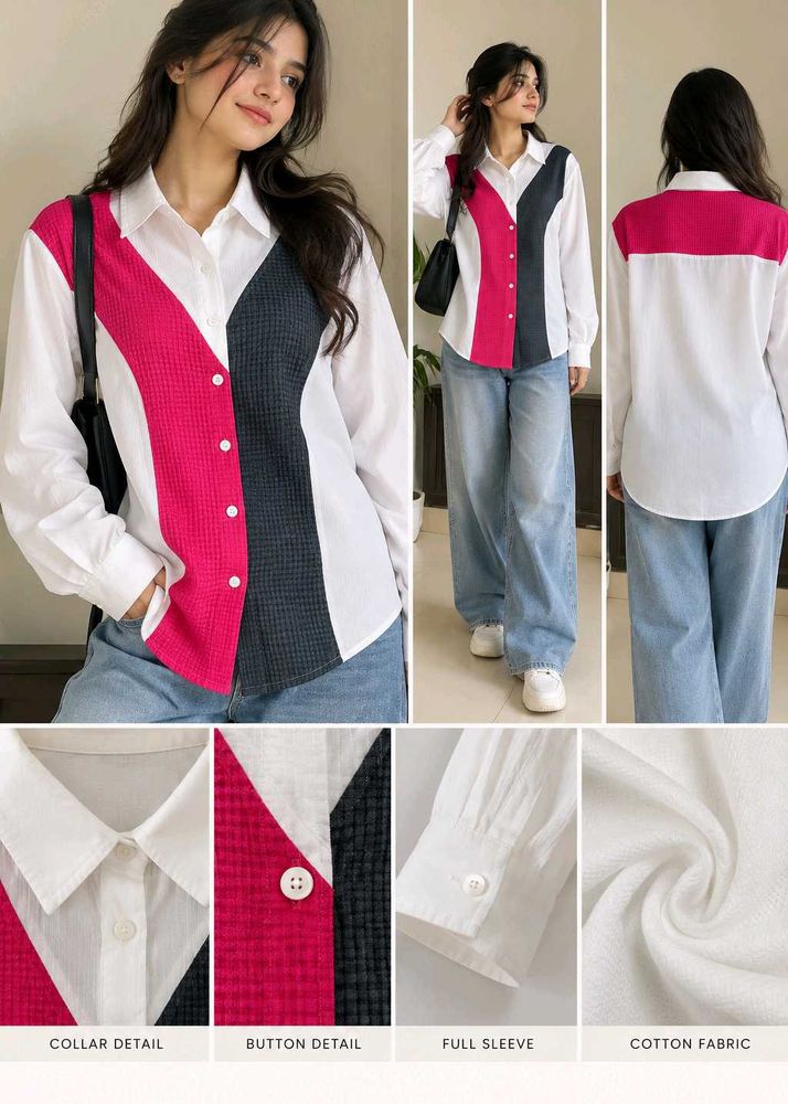 Colorblock Button-Down Shirt