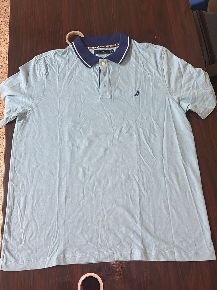 Nautica Men's Light Blue Polo Shirt