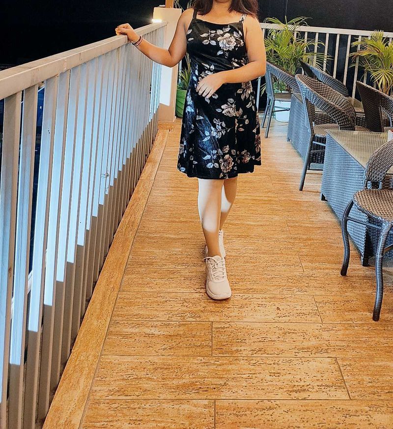 Floral Velvet Mini Dress