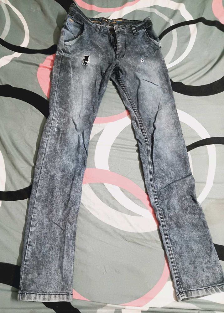 Distressed Acid Wash Jeans