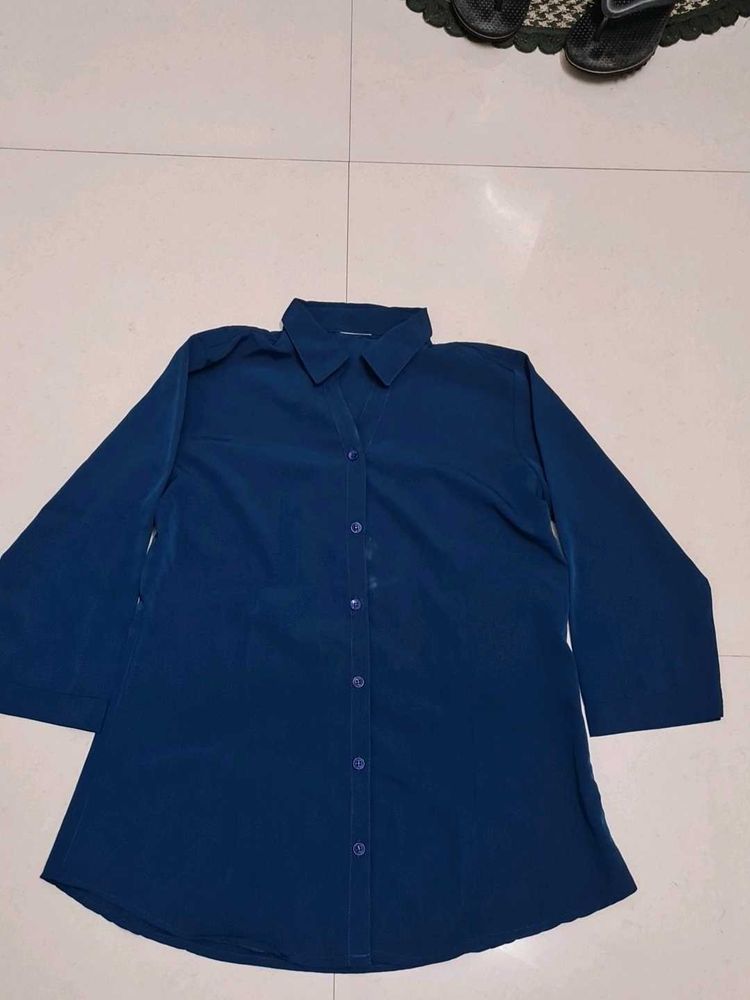 Stylish Blue Collared Shirt