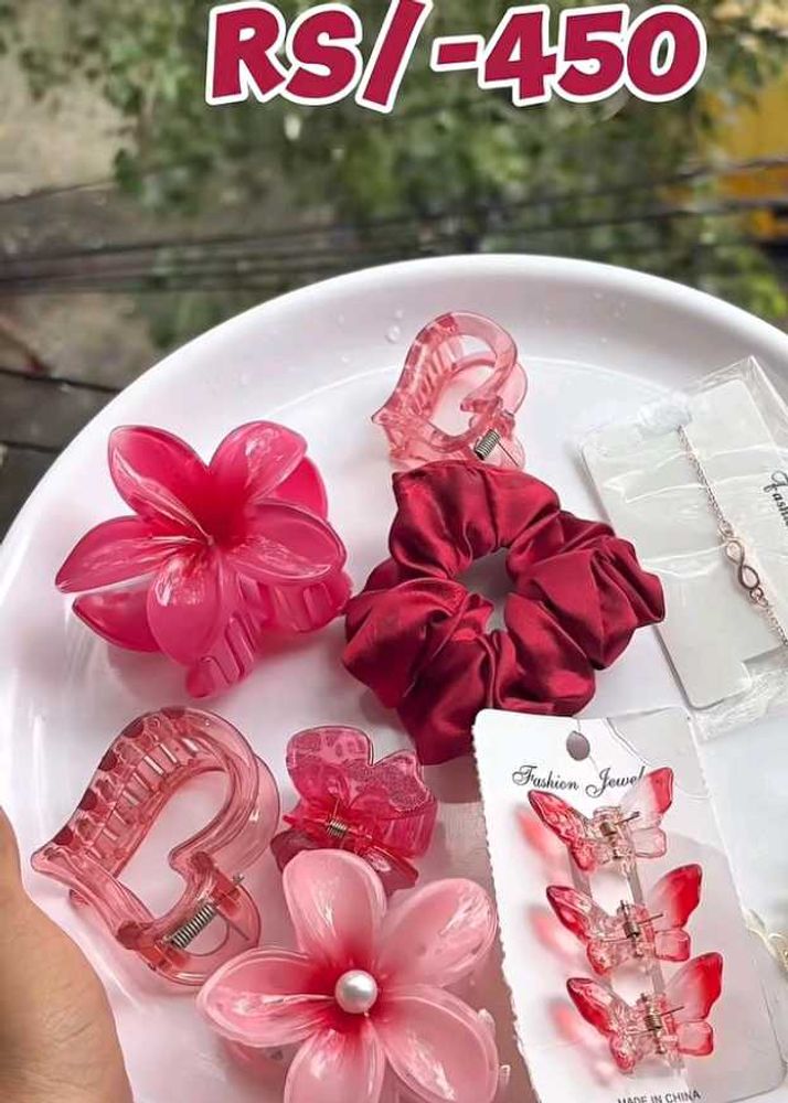 Cute Pink Hair Accessory Set