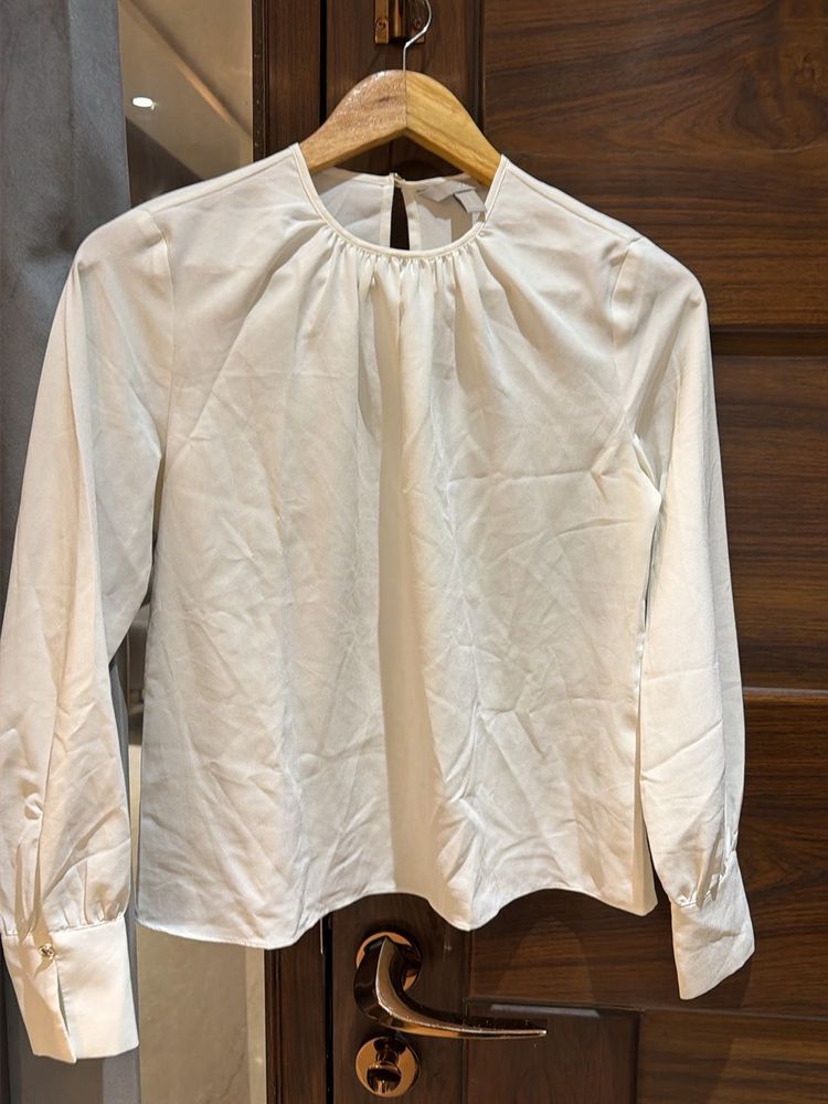 Elegant White Long Sleeve Blouse