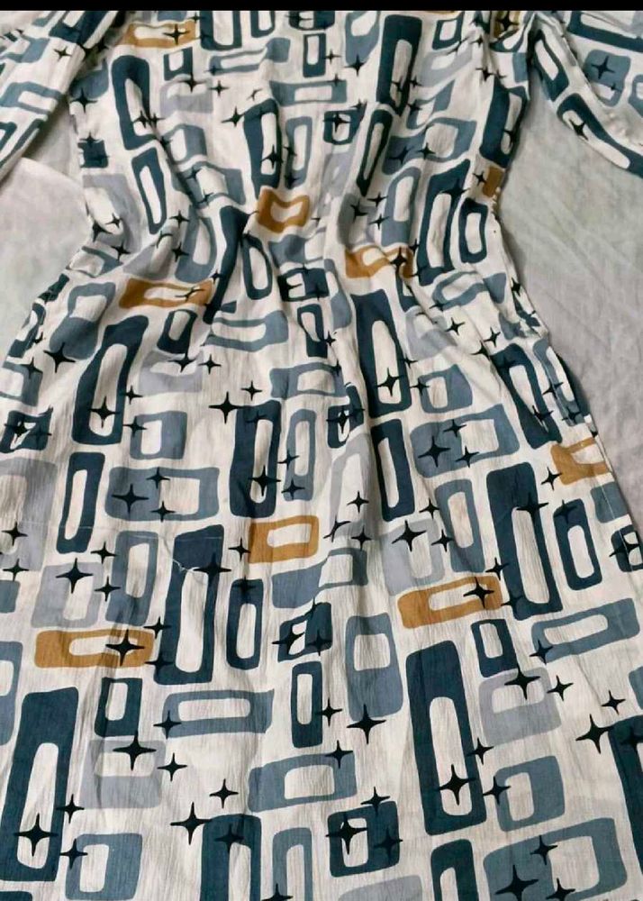 Retro Geometric Print Dress