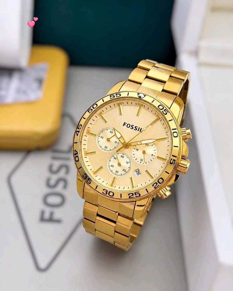 FOSSIL Heavy Metal strap . -Fossil lock. -Date ind
