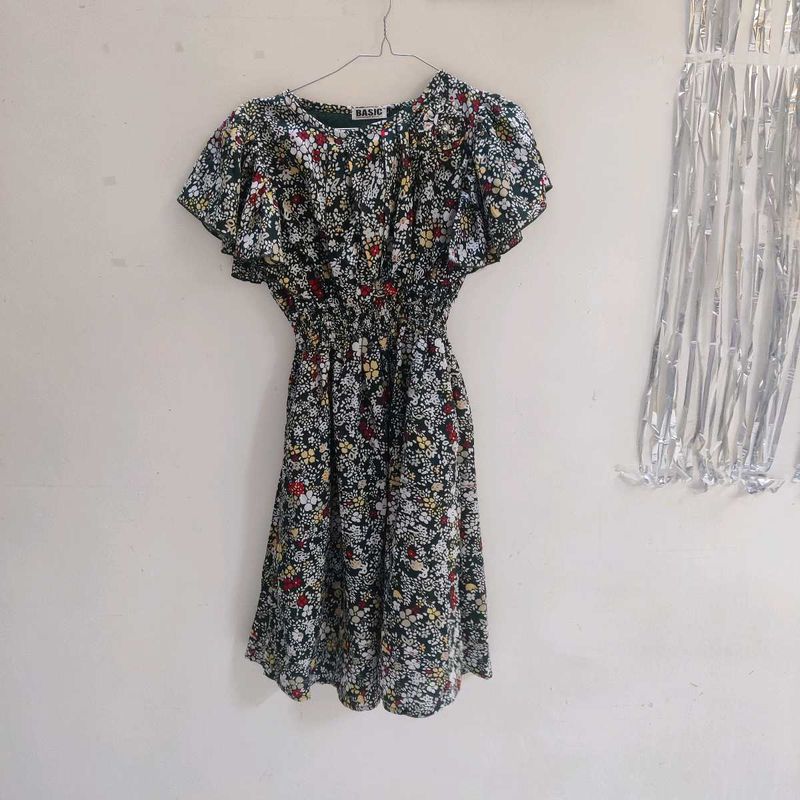 Floral Flutter Sleeve Dress