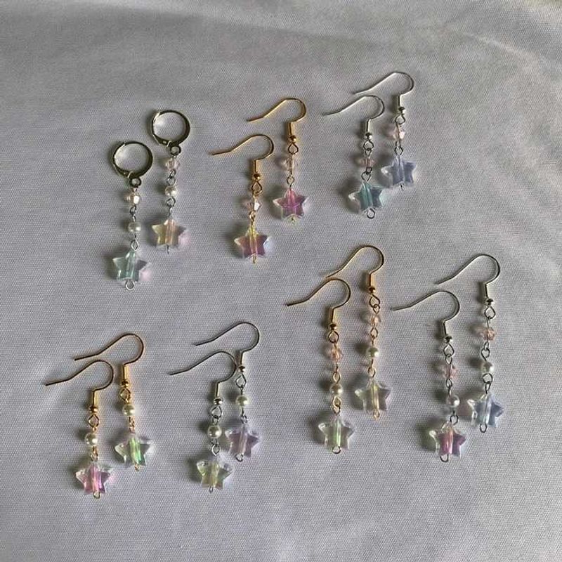 COMBO : Star Charm Dangle Earrings ( 2 Pairs)