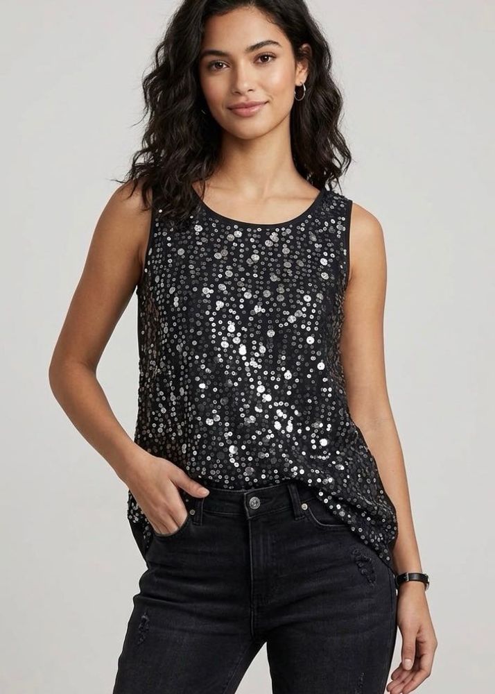 Sparkly Sequin Sleeveless Top