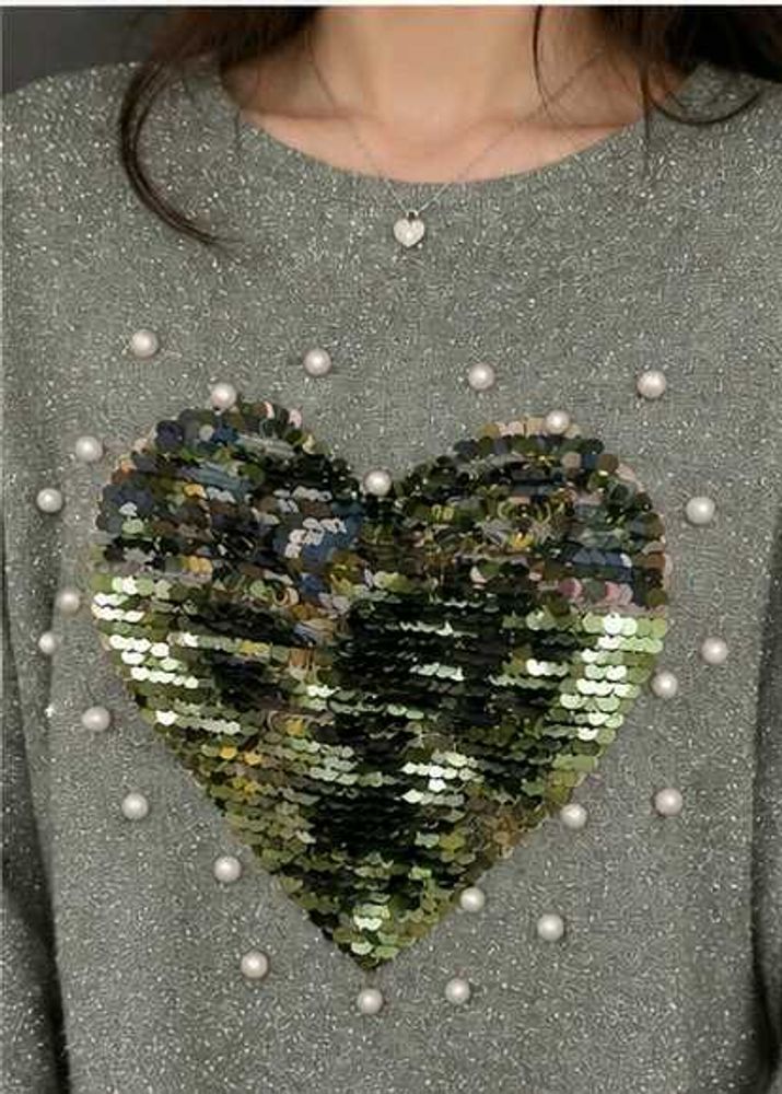 Sparkly Heart Sequin Top