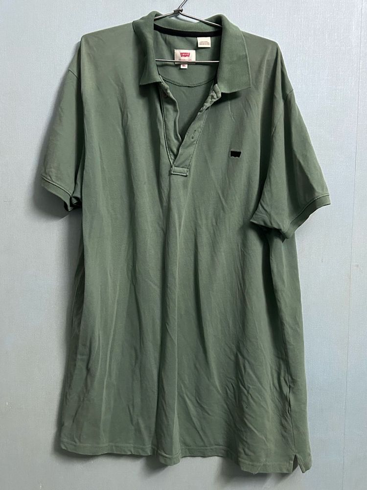Sage Green Solid Polo T-Shirt ( First Copy )